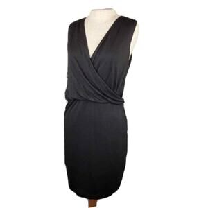 Heather V Neck Black Mini Cocktail Dress Size Medium